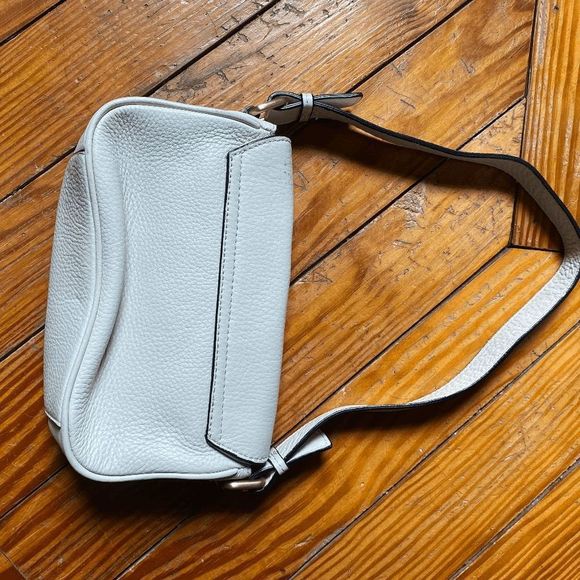 Talbots White Turn-Lock Pebbled Leather Shoulder Bag, MSRP $129 - Picture 10 of 11